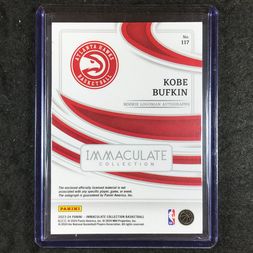 2023-24 Immaculate KOBE BUFKIN Rookie Logoman Auto 1/1