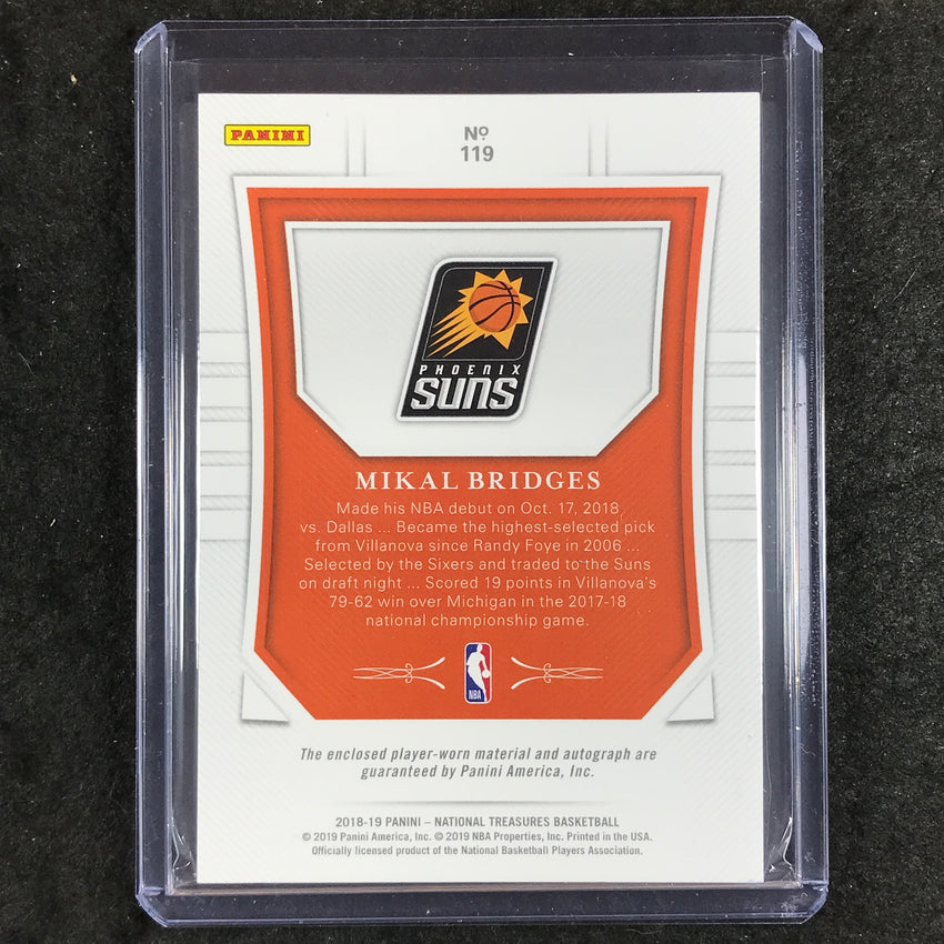 2018-19 National Treasures MIKAL BRIDGES Rookie Patch Auto 4/99 #119