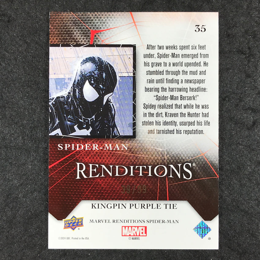 2024 Marvel Renditions Spider-Man SPIDER-MAN Kingpin Purple Tie 39/99 #35