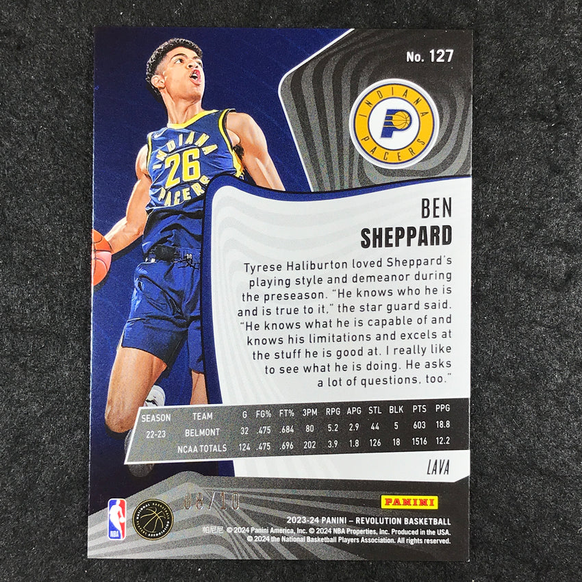 2023-24 Revolution Ben Sheppard Rookie Base Lava 8/10 #127
