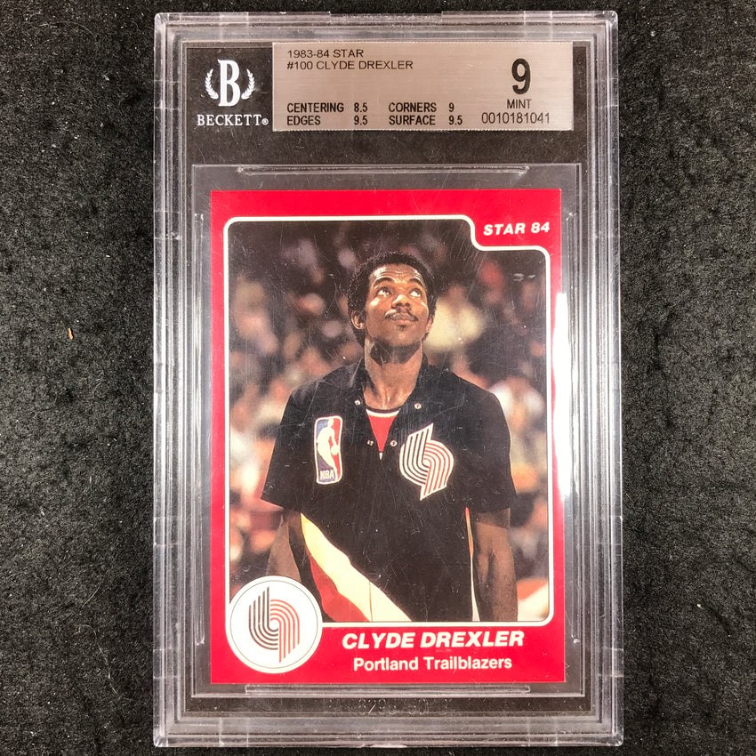 1983 Star CLYDE DREXLER XRC Rookie #100 BGS 9 (041)
