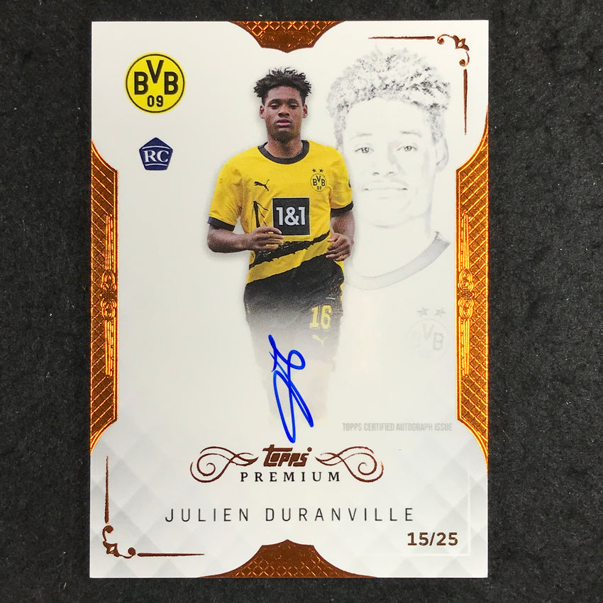 2023-24 Topps Premium Borussia Dortmund JULIEN DURANVILLE Rookie Auto 15/25