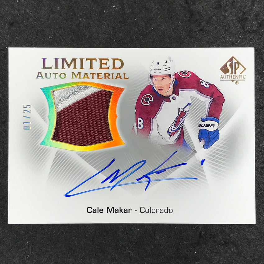 2021-22 Sp Authentic Nhl Cale Makar Limited Auto Material Patch Gold 1/25