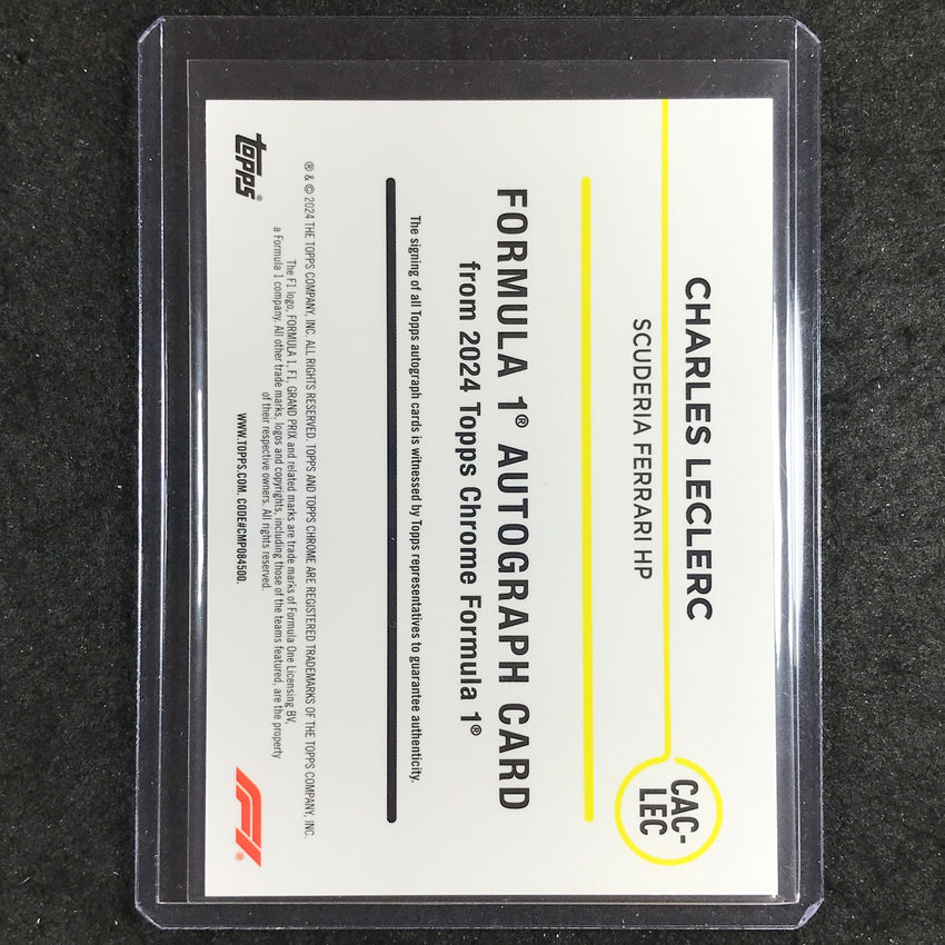 2024 Topps Chrome Formula 1 CHARLES LECLERC Chrome Autograph Base #LEC