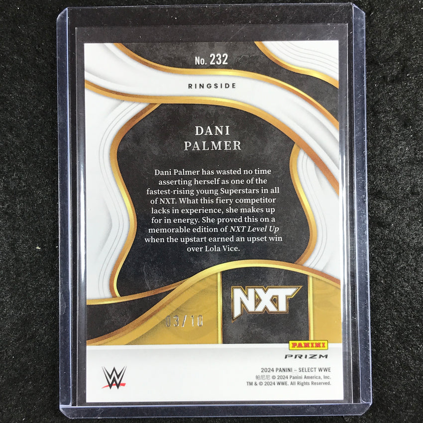 2024 Select WWE DANI PALMER Ringside Rookie Gold 3/10 #232
