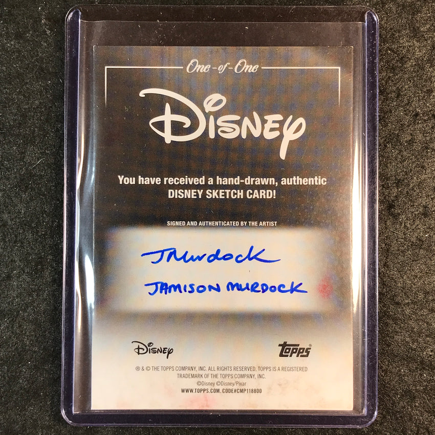 2026 Topps Disney Neon MICKEY & MINNIE MOUSE Artist Sketch 1/1 JAMISON MURDOCK