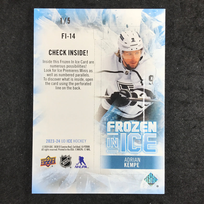 2023-24 UD Ice Hockey ADRIAN KEMPE Frozen In Ice Black 1/5 SEALED #14