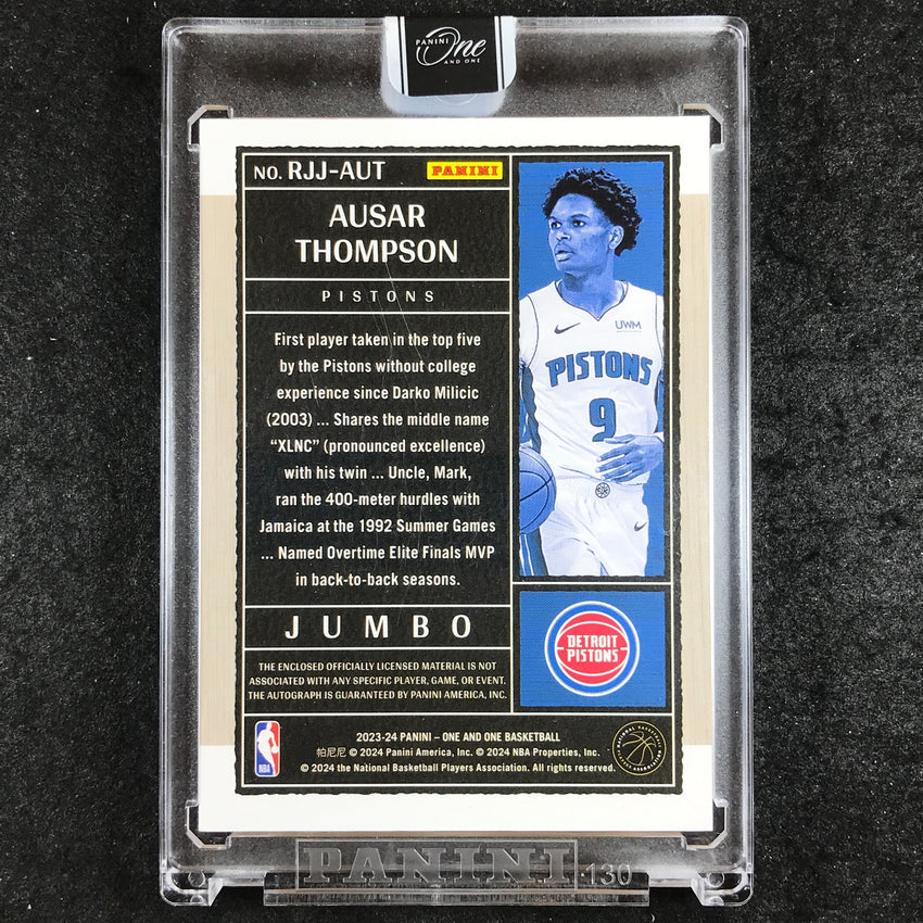 2023-24 One and One AUSAR THOMPSON Rookie Jumbo Patch Relic Auto Red 5/25