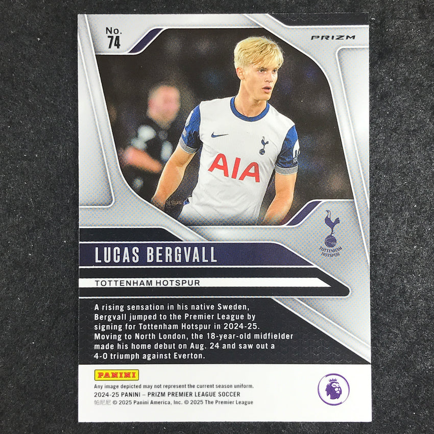 2024-25 Prizm EPL LUCAS BERGVALL Rookie Choice Tiger Stripe #74