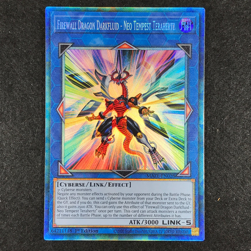 Collectors Rare Firewall Dragon Darkfluid - Neo Tempest Terahertz - Maze-en028 - 1st Edition