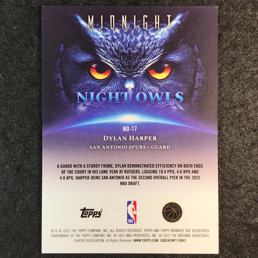 2025-26 Topps Midnight DYLAN HARPER Night Owls Rookie Moonrise 10/25 #17