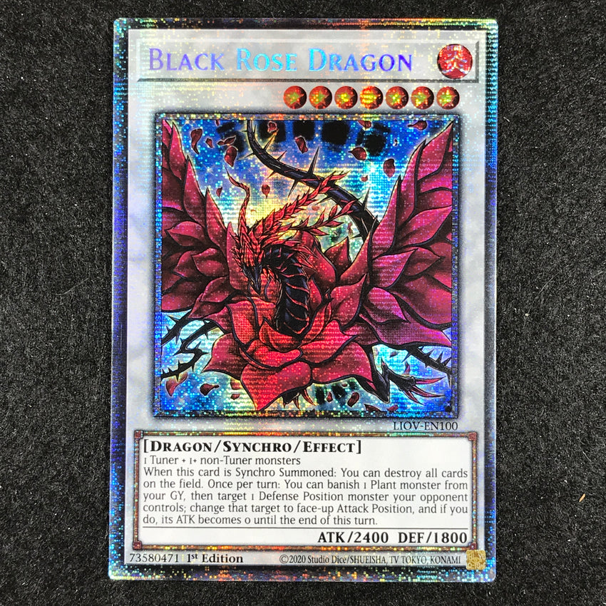 (A) STARLIGHT RARE Black Rose Dragon - LIOV-EN100 - 1st Edition