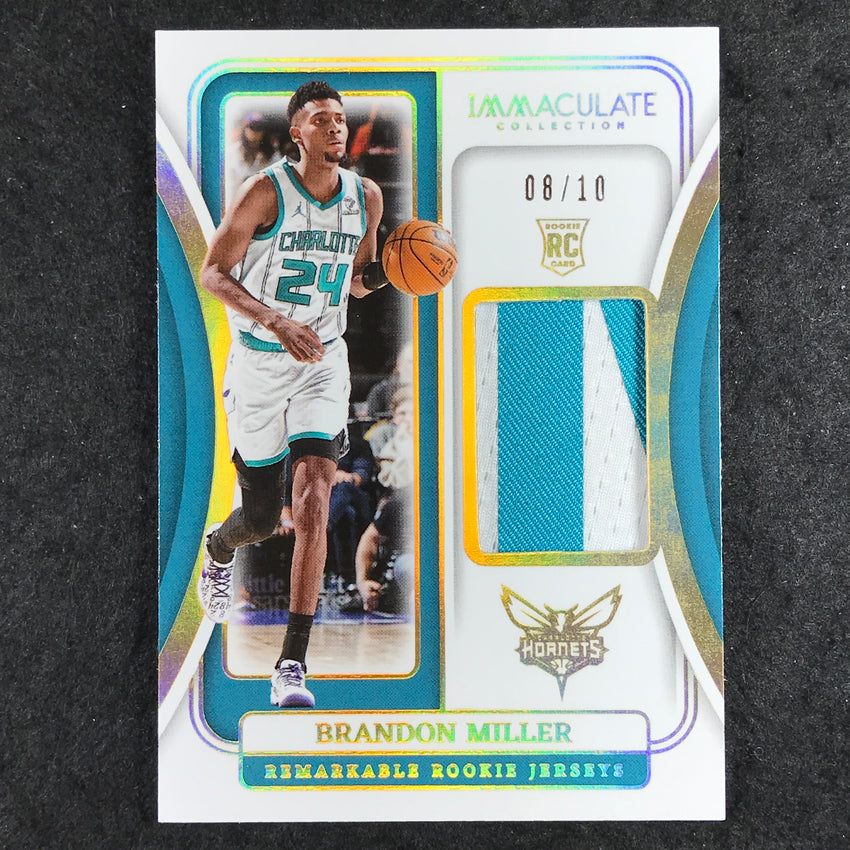 2023-24 Immaculate BRANDON MILLER Remarkable Rookie Jerseys Patch Gold 8/10