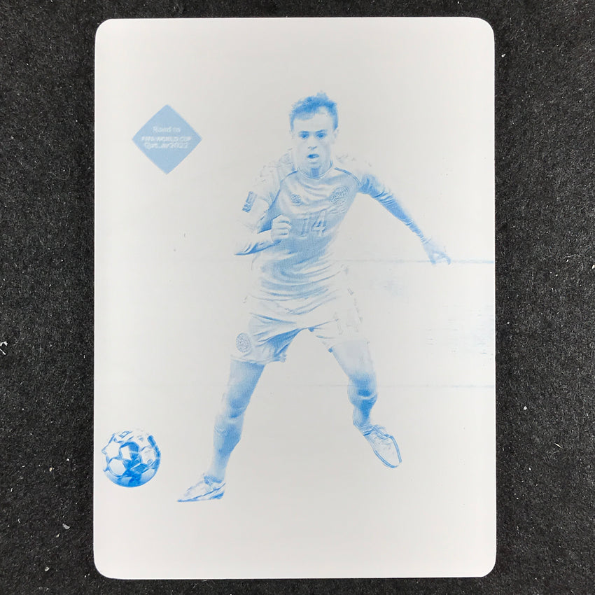 2022 National Treasures World Cup Qatar Mikkel Damsgaard Cyan Printing Plate 1/1