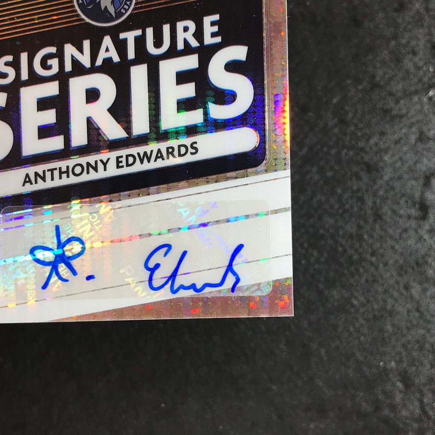 2020-21 Donruss Optic Anthony Edwards Signature Series Rookie Auto Pulsar 2/17