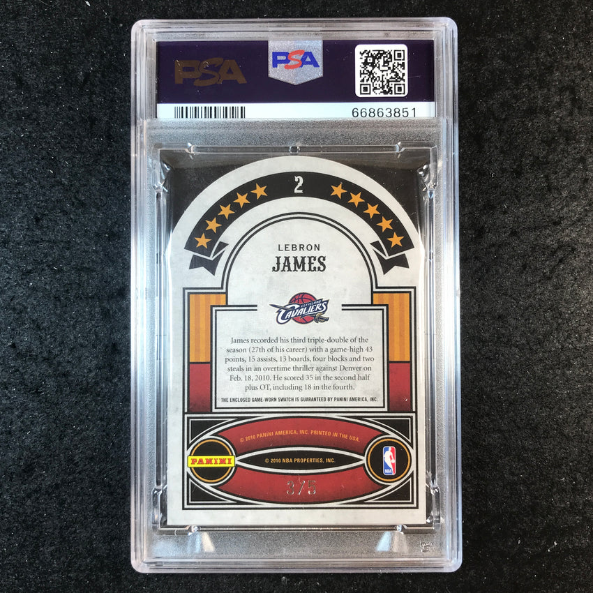 2009-10 Crown Royale Lebron James All-star Material Jersey Patch Prime 3/5 PSA 5