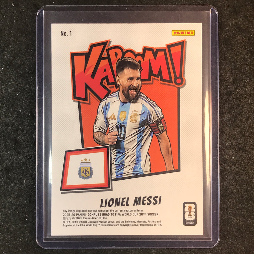2025-26 Donruss Road to FIFA World Cup LIONEL MESSI Kaboom! SSP #1