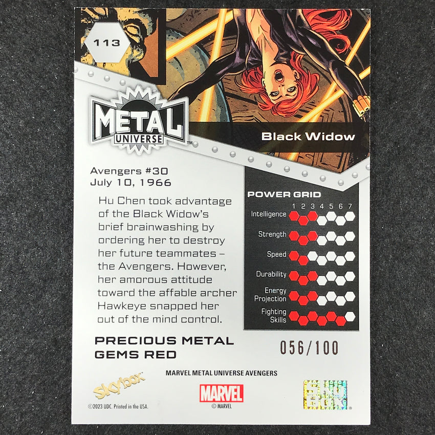 2024 Marvel Metal Universe Avengers BLACK WIDOW Precious Metal Gems Red 56/100