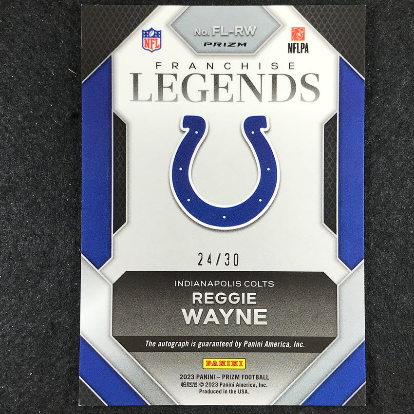 2023 Prizm Football Reggie Wayne Franchise Legends Auto Silver Prizm 24/30