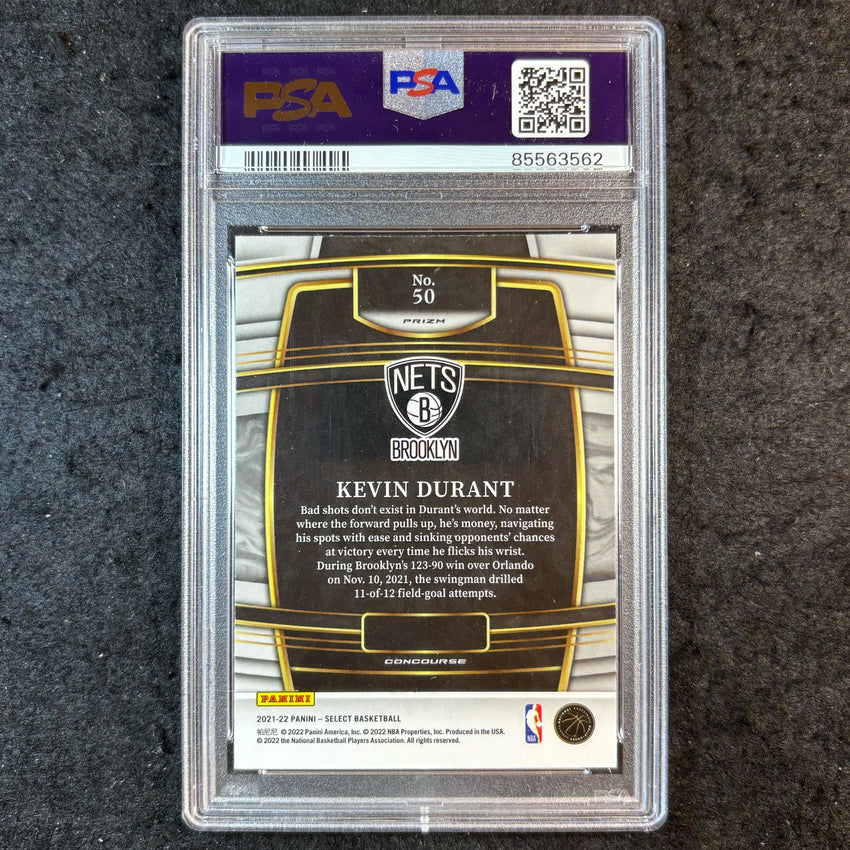 2021 Select KEVIN DURANT Zebra Prizm #50 PSA 10 (562)