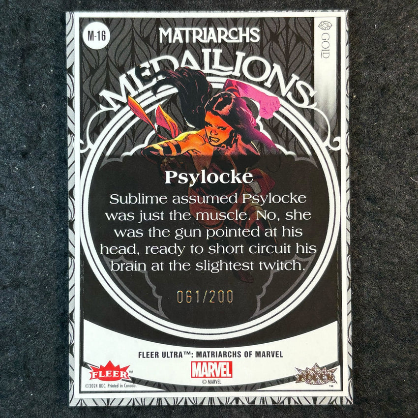2024 Matriarchs of Marvel PSYLOCKE Gold Medallions /200 #16