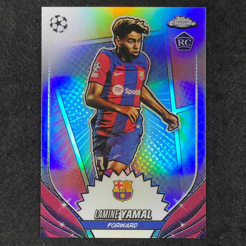 2023-24 Topps Chrome UEFA Club Comp LAMINE YAMAL Hero Variation Rookie SSP #64