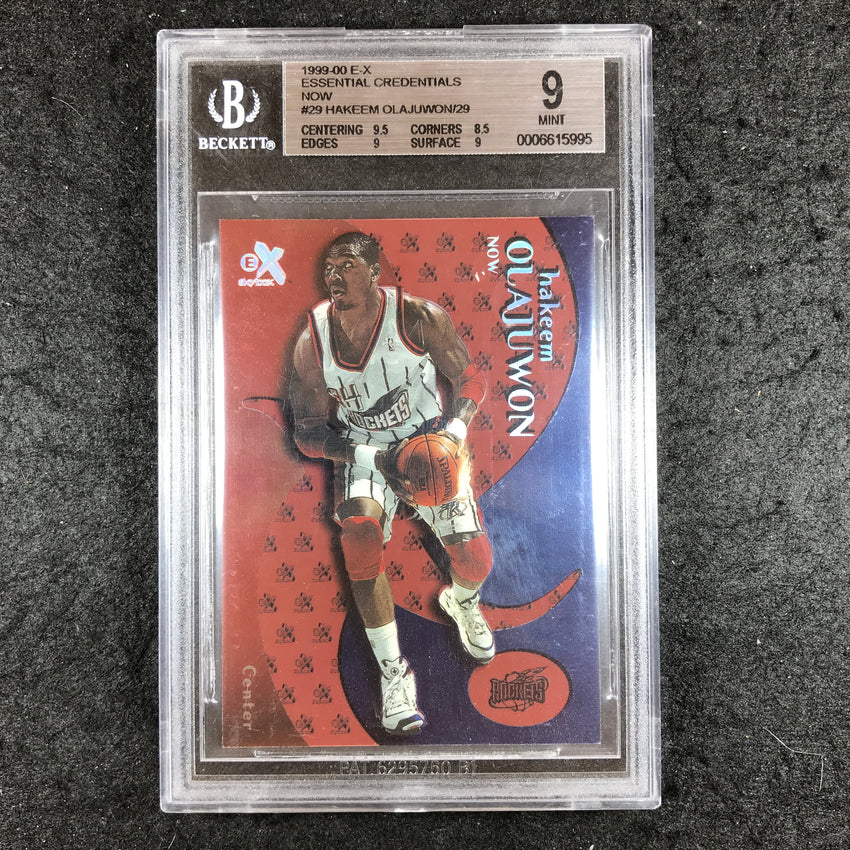 1999-00 E-x Hakeem Olajuwon Essential Credentials 6/29 BGS 9