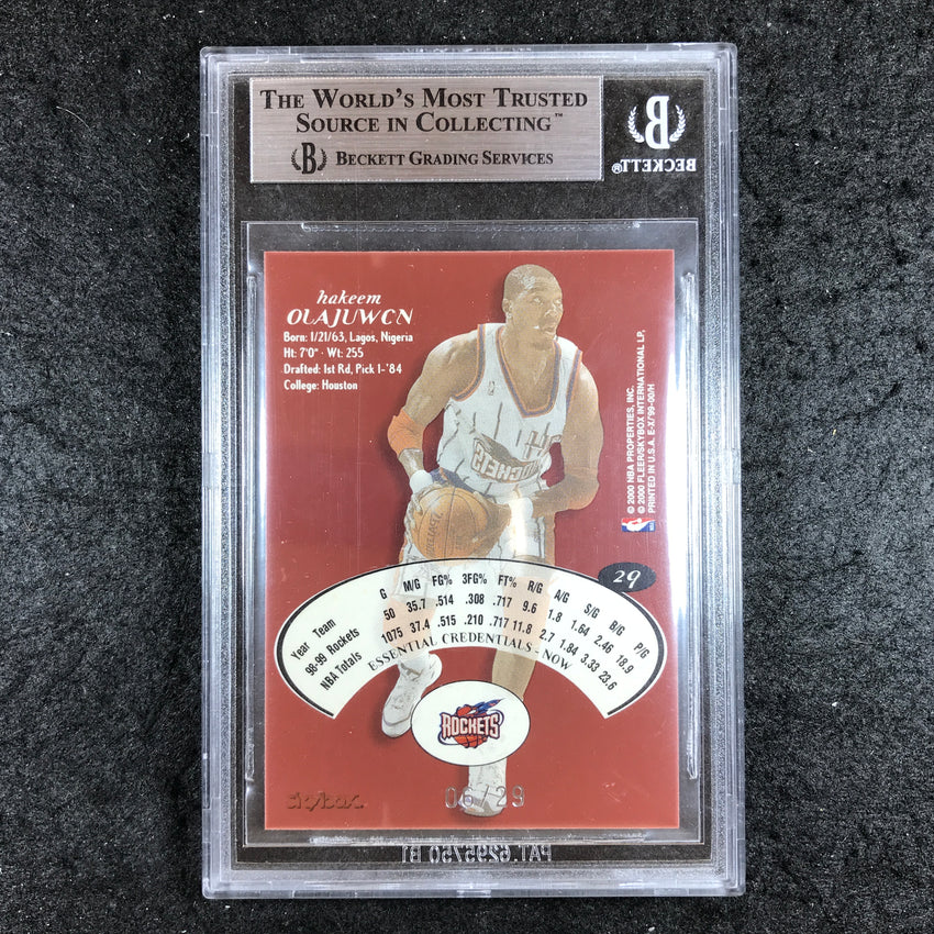 1999-00 E-x Hakeem Olajuwon Essential Credentials 6/29 BGS 9