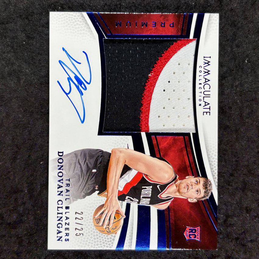 2024-25 Immaculate DONOVAN CLINGAN Premium Rookie Patch Auto Blue 22/25
