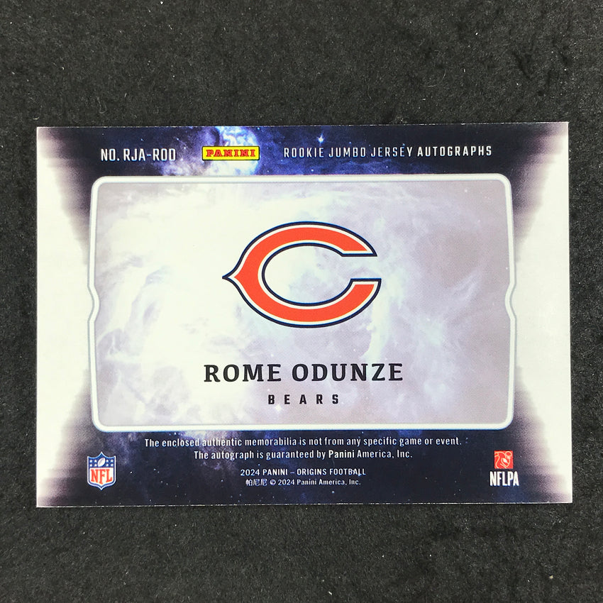2024 Origins Football ROME ODUNZE Rookie Jumbo Jersey Patch Auto Gold 1/10