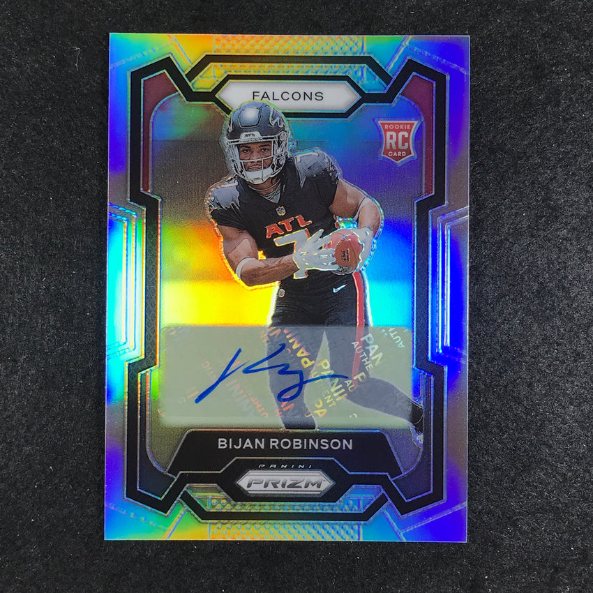 2023 Prizm Football Bijan Robinson Base Rookie Auto Silver Prizm No 305