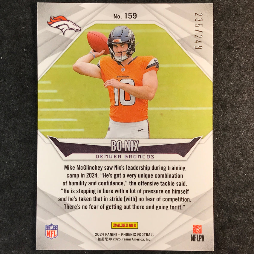 2024 Phoenix Football BO NIX Rookie Base Blue Fade /249 #159
