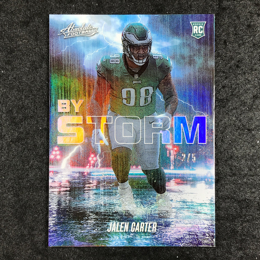 2023 Absolute Football Jalen Carter By Storm Rookie Purple Spectrum 2/5