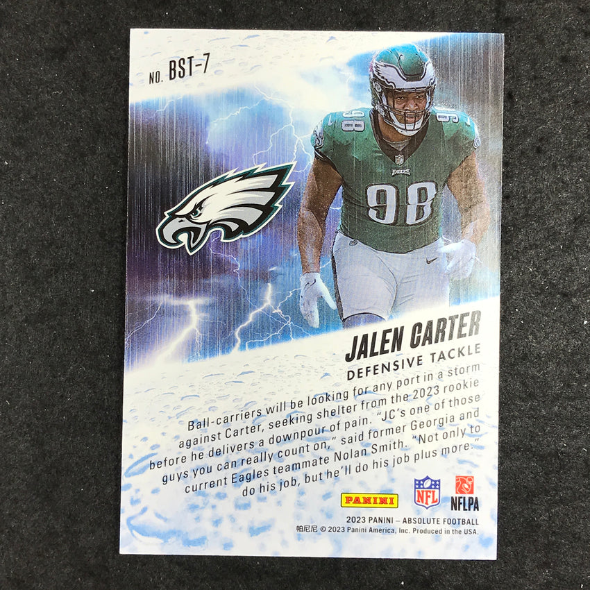 2023 Absolute Football Jalen Carter By Storm Rookie Purple Spectrum 2/5