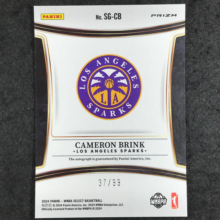 2024 Select WNBA CAMERON BRINK Signatures Rookie Auto Red 37/99