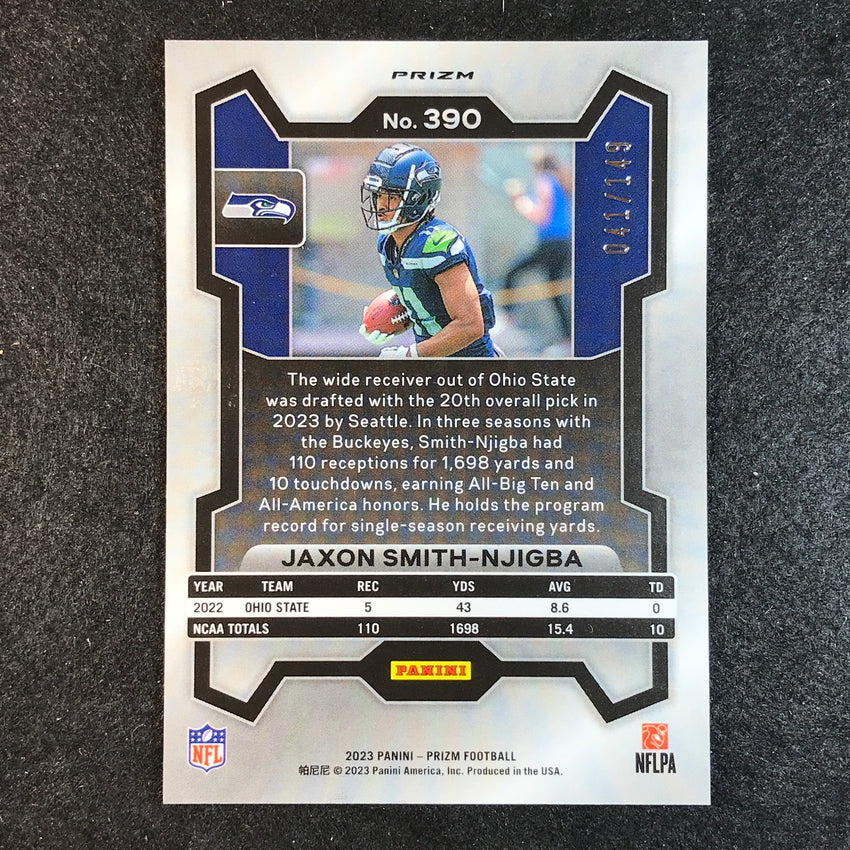 2023 Prizm Football Jaxon Smith-njigba Rookie Base Red Wave 41/149 No 390