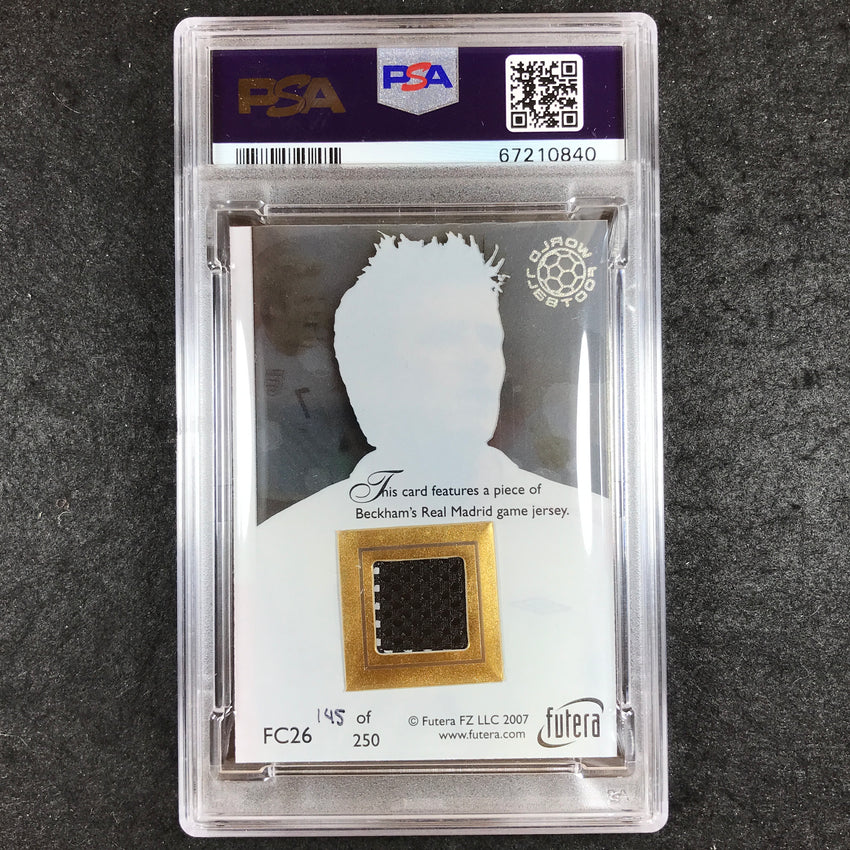 2007-08 Futera David Beckham World Football Clear Jersey 145/250 Psa 8 840