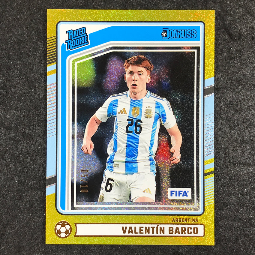 2024-25 Donruss Soccer VALENTIN BARCO Rated Rookie Gold 5/10 #185