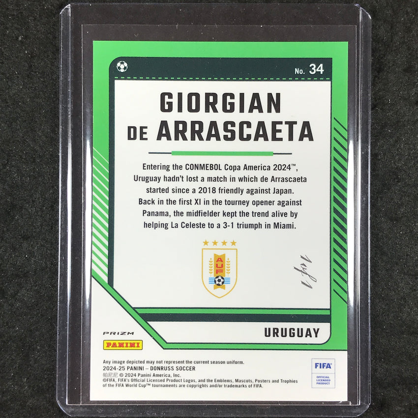 2024-25 Donruss Soccer GIORGIAN DE ARRASCAETA Optic Black 1/1 #34