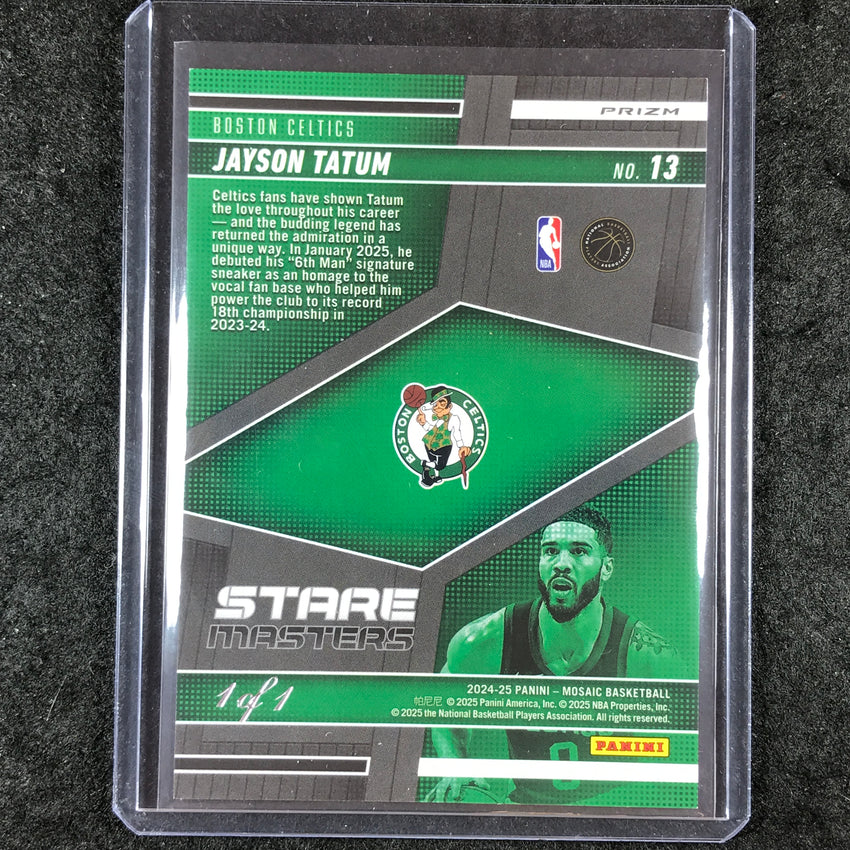 2024-25 Mosaic JAYSON TATUM Stare Masters Black Mosaic 1/1 #13