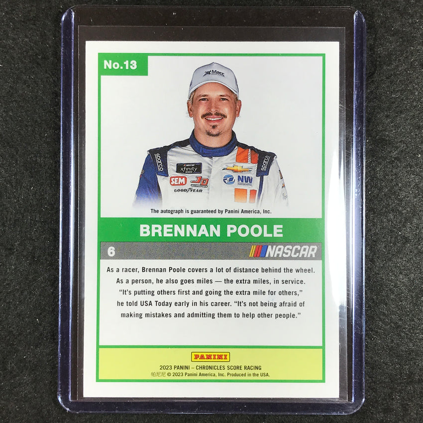 2023 Chronicles Racing BRENNAN POOLE Score Auto Black 1/1