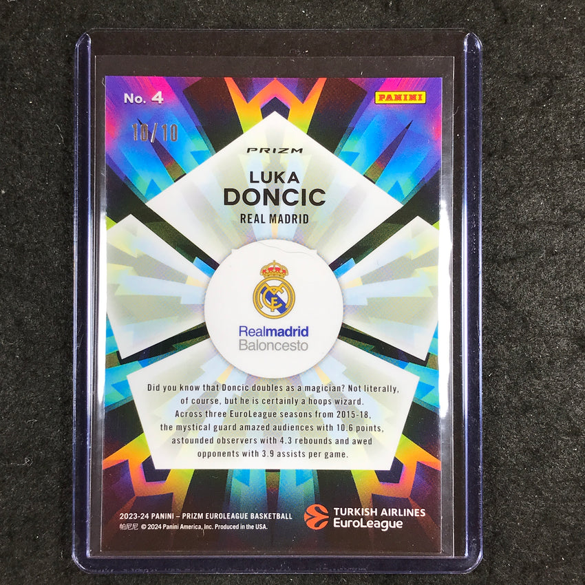 2023-24 Prizm EuroLeague LUKA DONCIC Kaleidoscopic Gold Prizm 10/10 #4