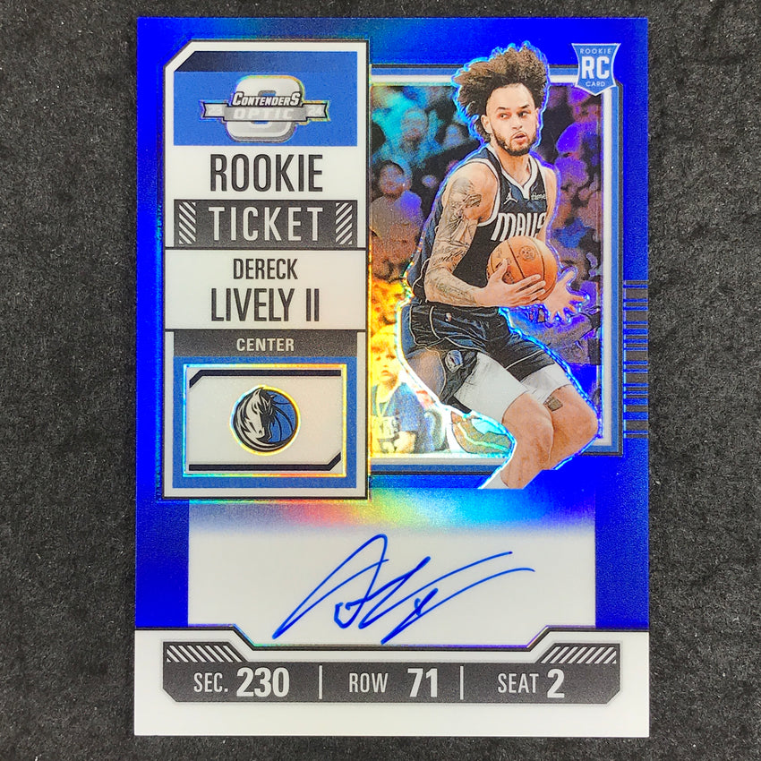 2023-24 Contenders Optic DERECK LIVELY II Rookie Ticket Auto Blue 10/49
