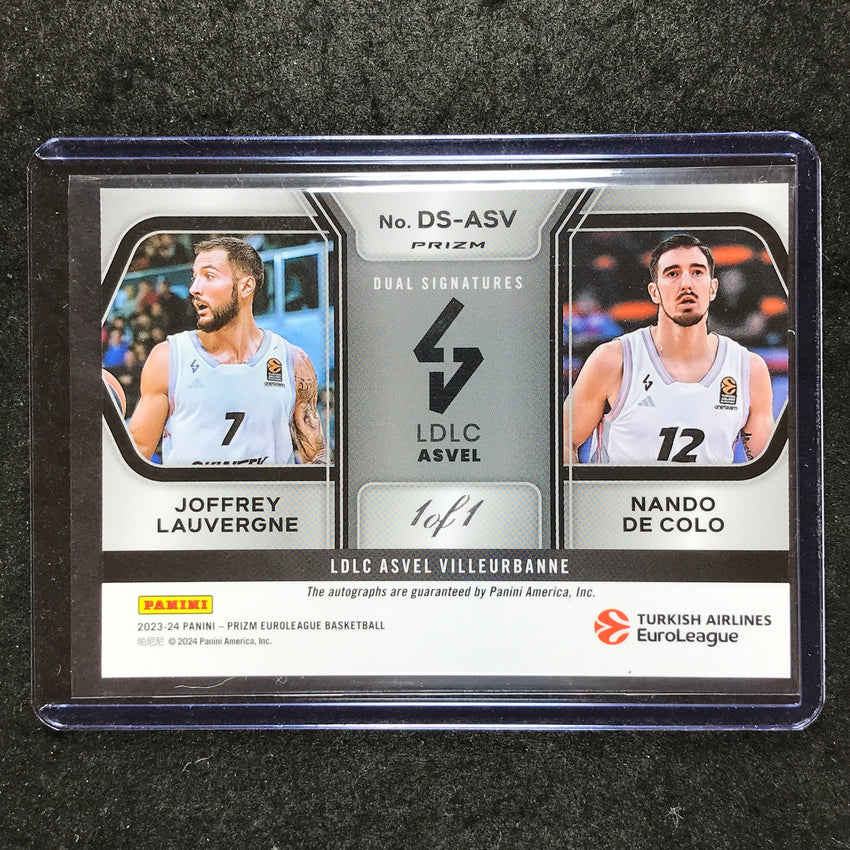 2023-24 Prizm EuroLeague JOFFREY LAUVERGNE NANDO DE COLO Dual Signature Auto 1/1
