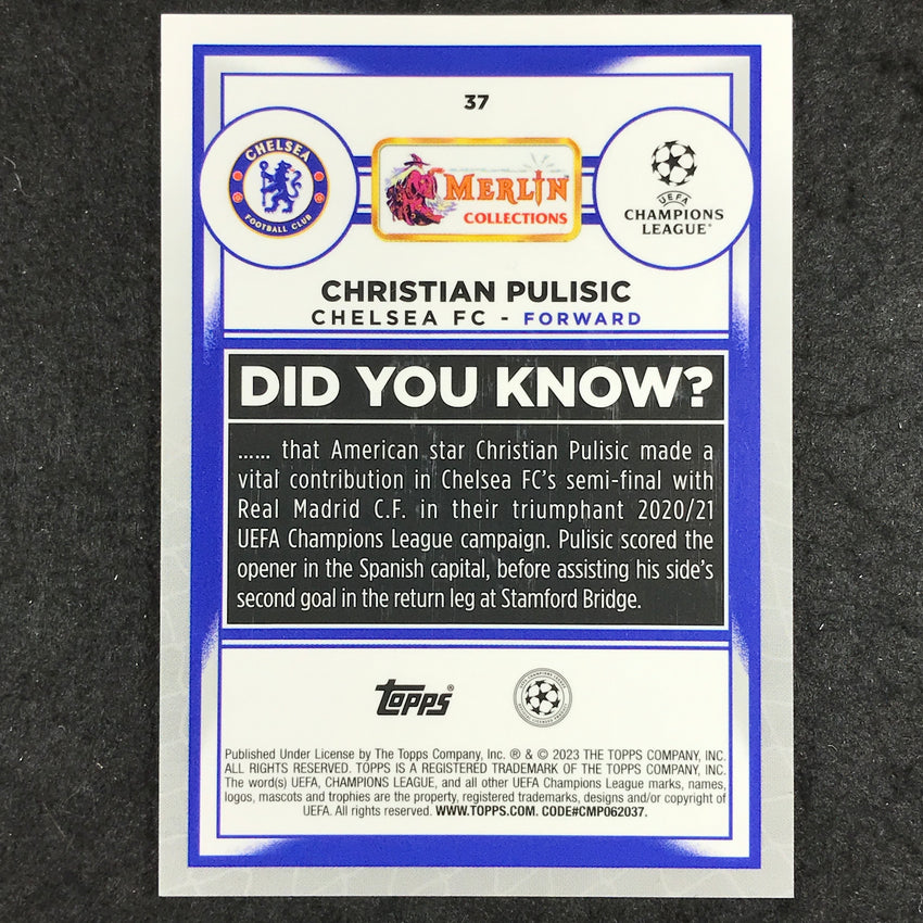 2022-23 Merlin Chrome Uefa Christian Pulisic Gold Atomic 43/50