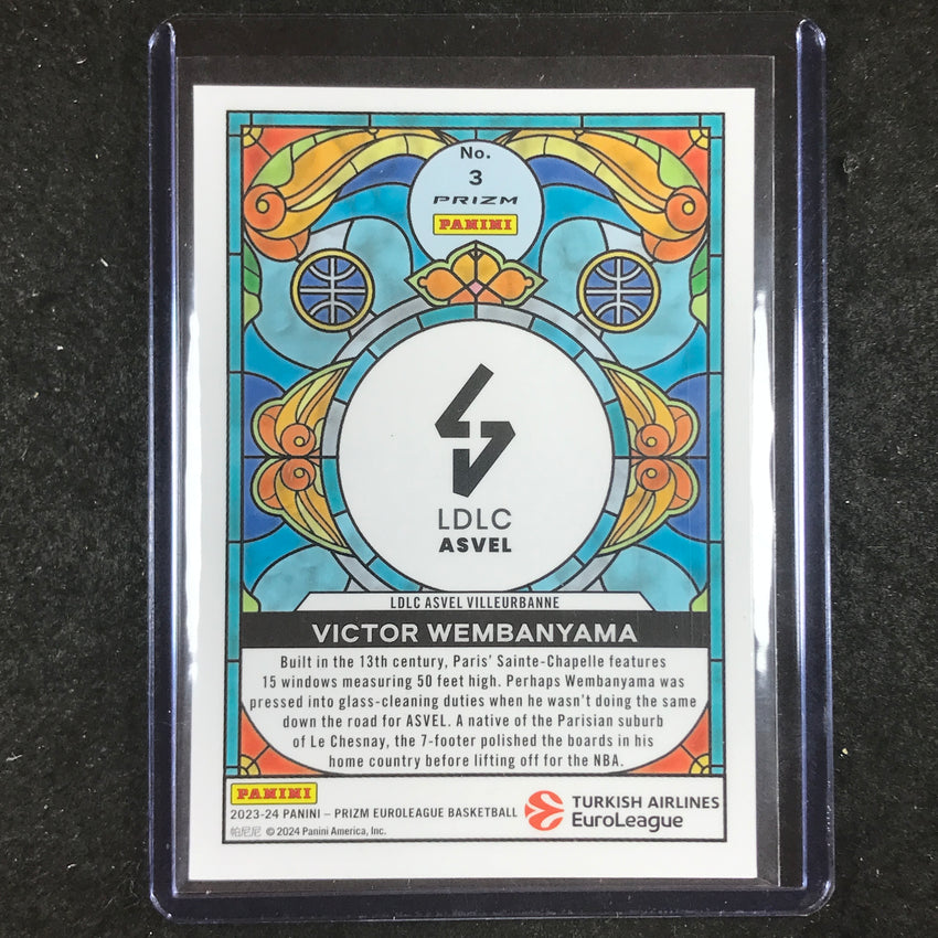2023-24 Prizm EuroLeague VICTOR WEMBANYAMA Stained Glass SSP #3