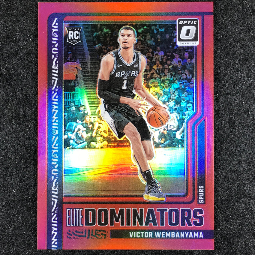 2023-24 Donruss Optic VICTOR WEMBANYAMA Elite Dominators Rookie Red 19/99