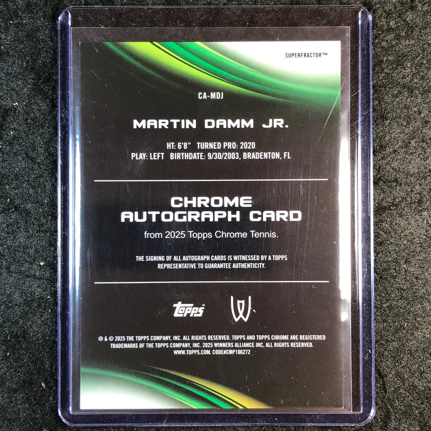 2025 Topps Chrome Tennis MARTIN DAMM JR. Auto Superfractor 1/1 #MDJ