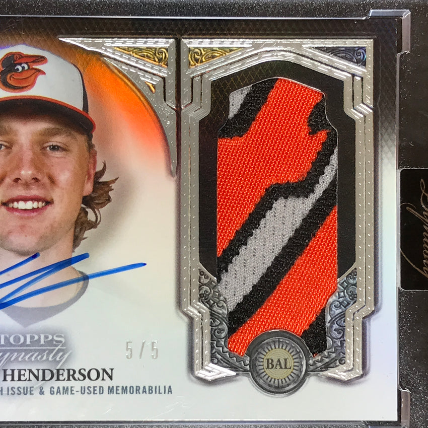 2023 Topps Dynasty MLB GUNNAR HENDERSON Dynasty Rookie Patch Auto Silver 5/5