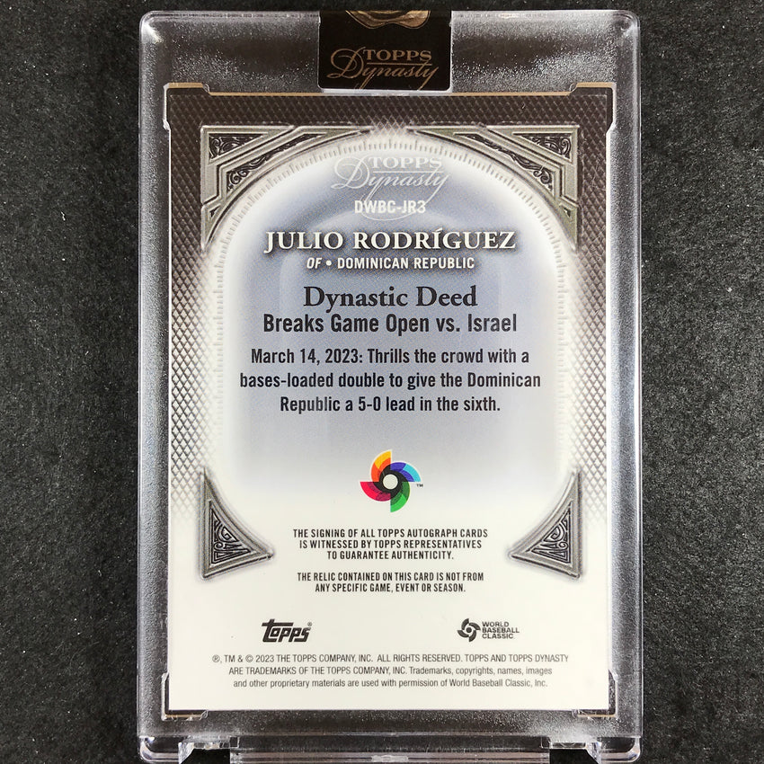 2023 Topps Dynasty MLB JULIO RODRIGUEZ World Baseball Classic Patch Auto 10/10